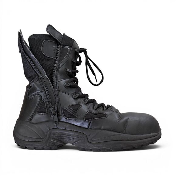Reebok RB8874 Steel Toe Tactical Duty Boots Side Zip EH Black Men\'s 10M